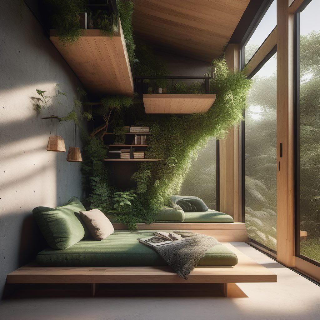 治愈系：AI生成室内微型树屋，打造极简温馨的自然系阅读角
