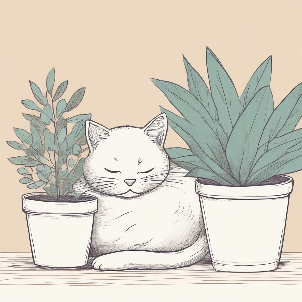 治愈系壁纸｜极简线条小猫插画🐈，手绘蜡笔风，氛围感拉满！