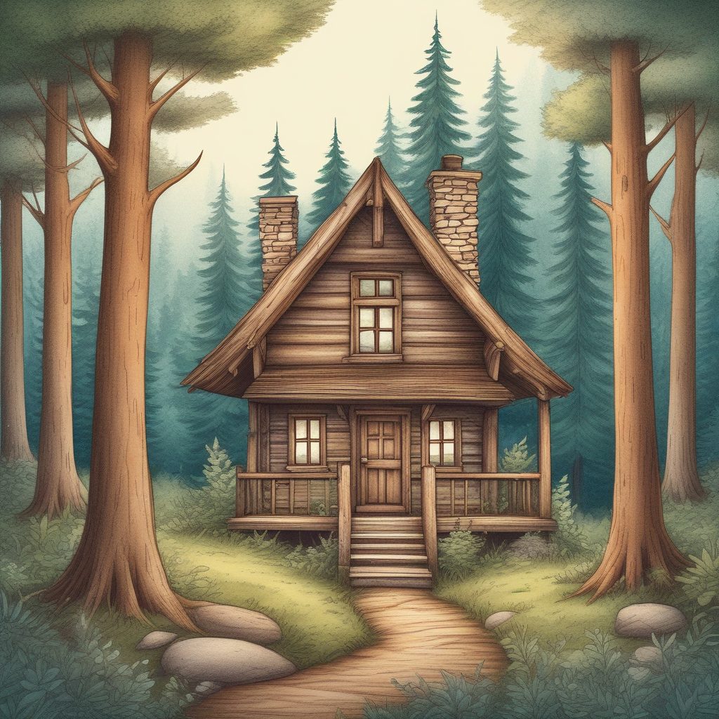 治愈系壁纸：手绘水彩小屋，童话感的温暖治愈系插画，氛围感绝了！