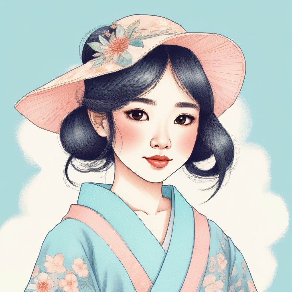 治愈系插画！日系少女手绘线稿，彩铅童话风时尚穿搭，高品质壁纸