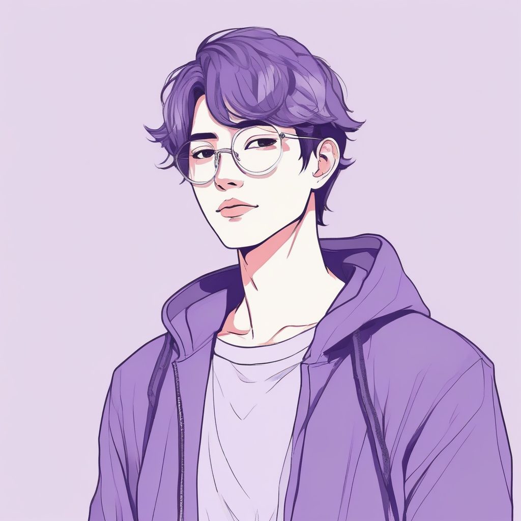 治愈系低饱和度！韩系简约风线条插画，日系时尚男生证件照，出图率100%