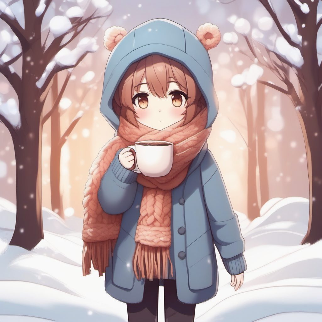 治愈系冬日:Q版热可可女孩全身立绘生成技巧与AI提示词