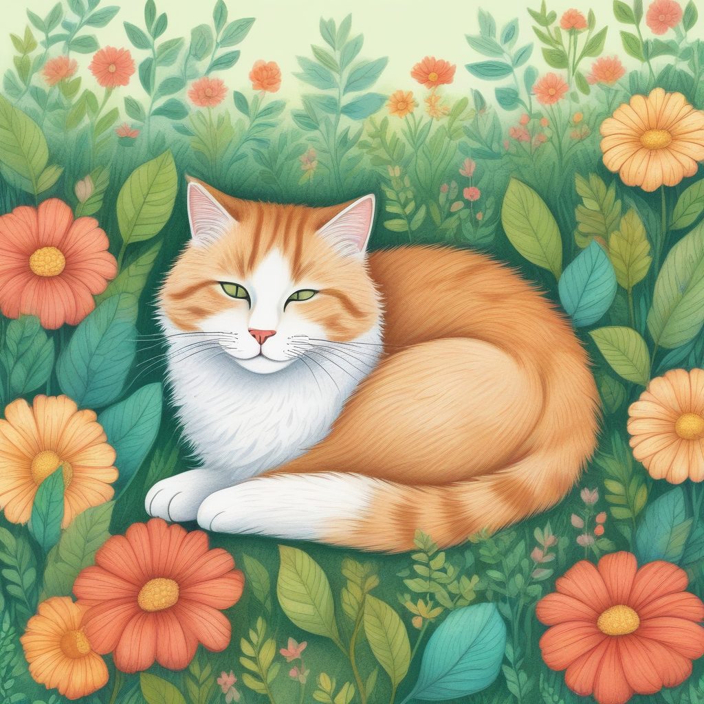 治愈系动物插画:AI生成可爱猫咪手绘,彩色铅笔风格教程