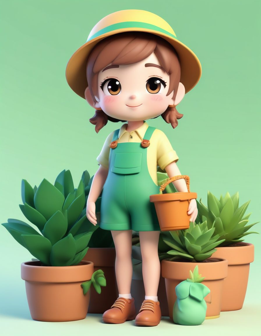 🪴治愈系多肉精灵Q版！园艺师黏土手办全身像，超舒服的马卡龙配色！