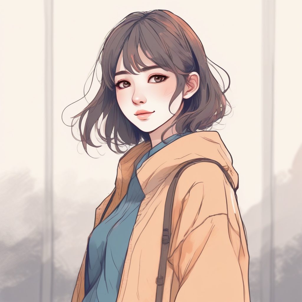 治愈系二次元头像：日系情绪少女，温暖色彩手绘感十足