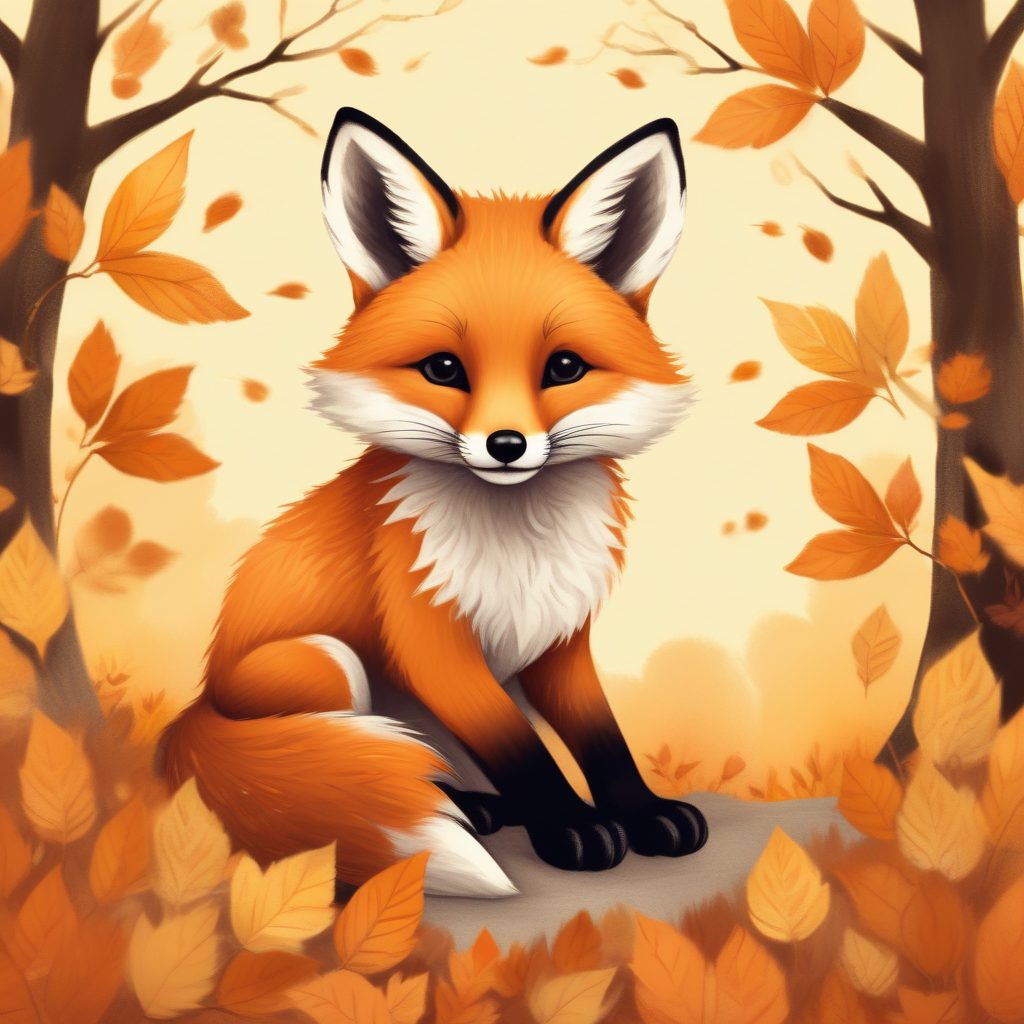 治愈系儿童绘本风：森林小狐狸插画，温暖配色超适合做头像壁纸！