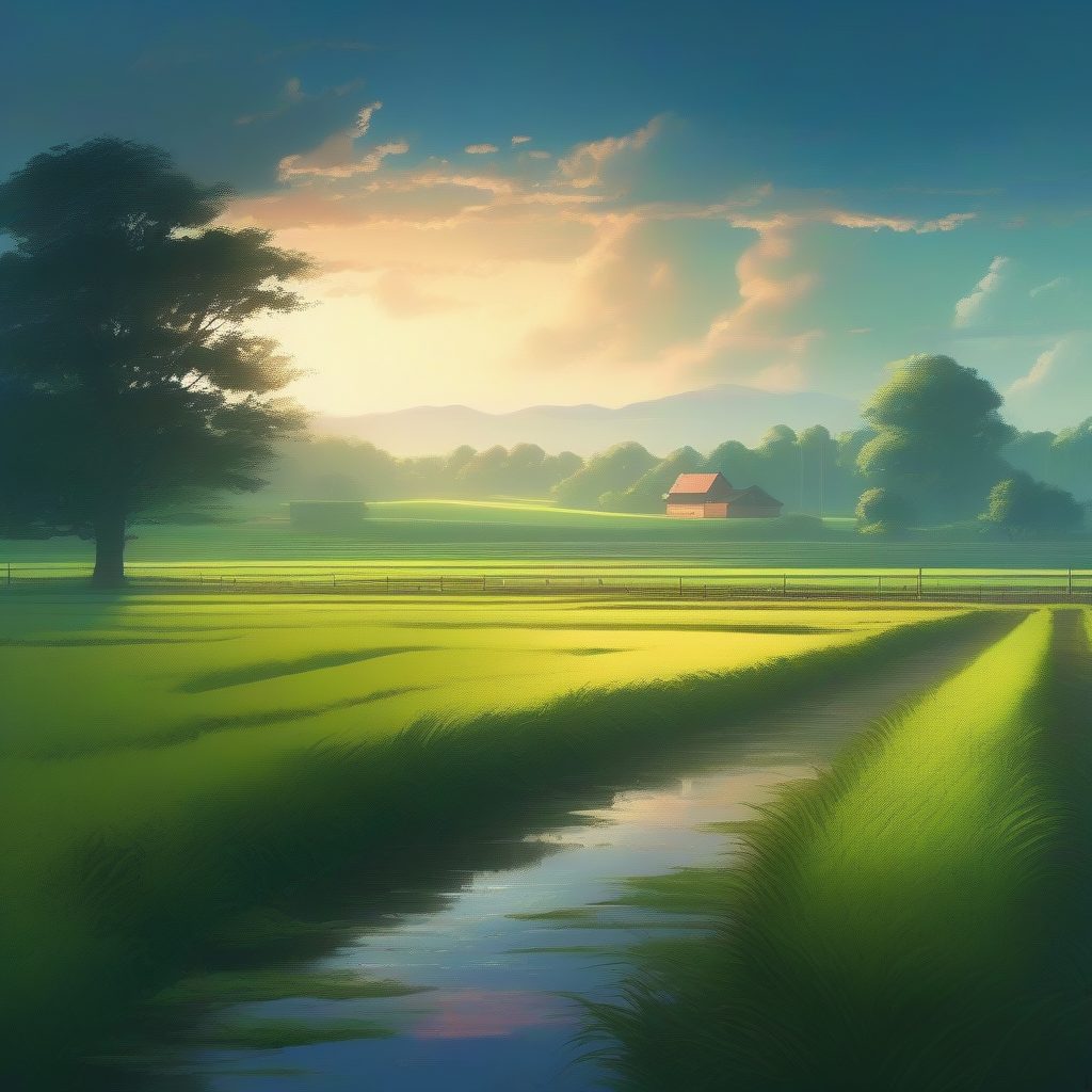 治愈系风景壁纸:AI绘图生成新海诚日系夏天雨后治愈系风景壁纸