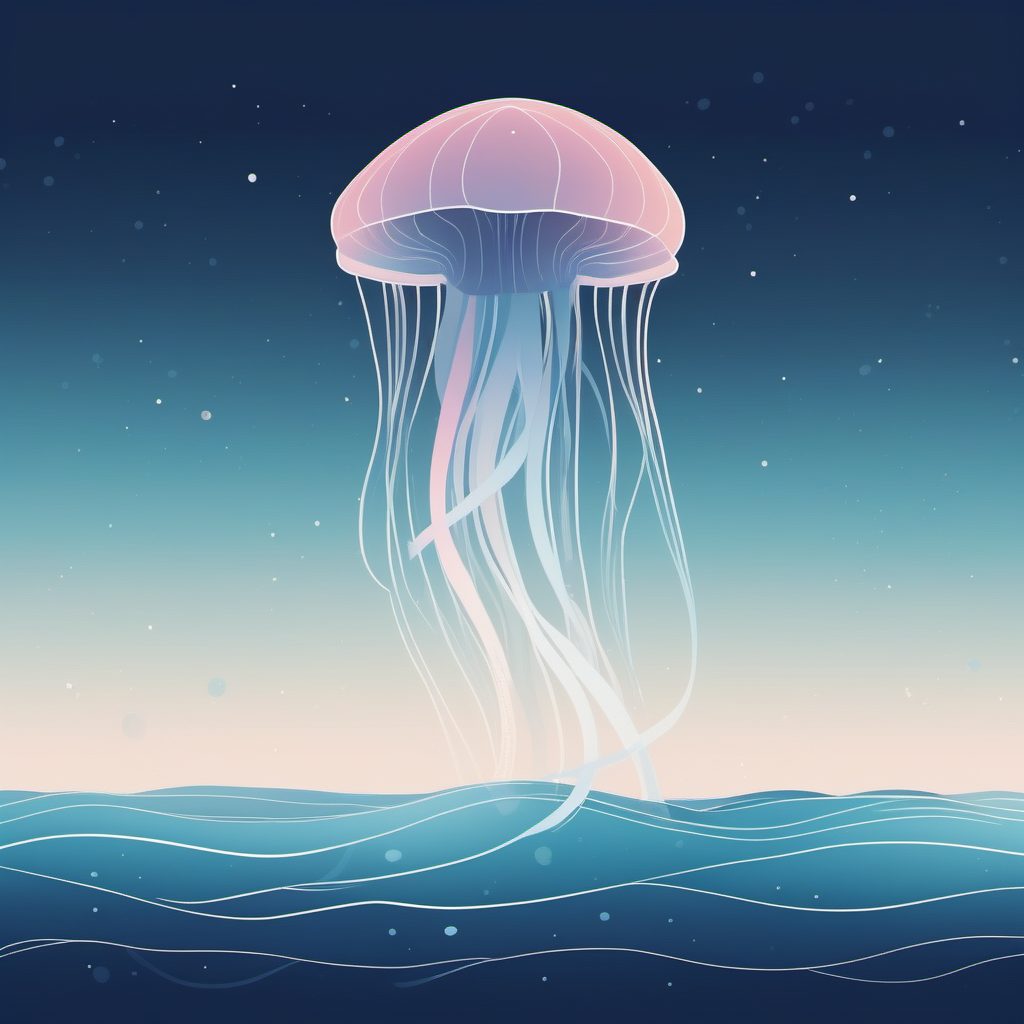 治愈系海洋艺术：超极简主义水母标志设计灵感