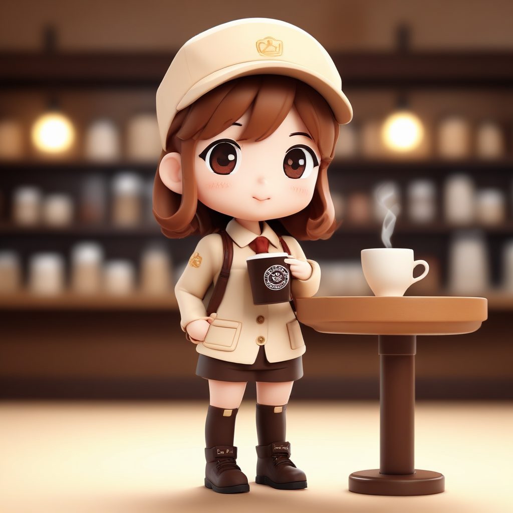 ☕️治愈系咖啡师Q版女孩！暖色调黏土风头像✨SD高出图率