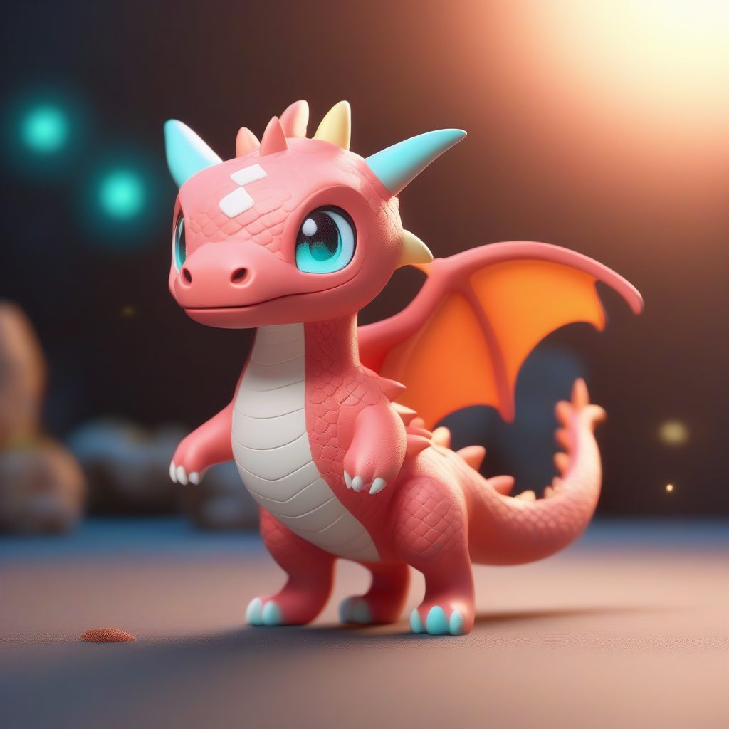 治愈系盲盒美学：超卡哇伊“喷火小龙”Q版全身图AI生成教程