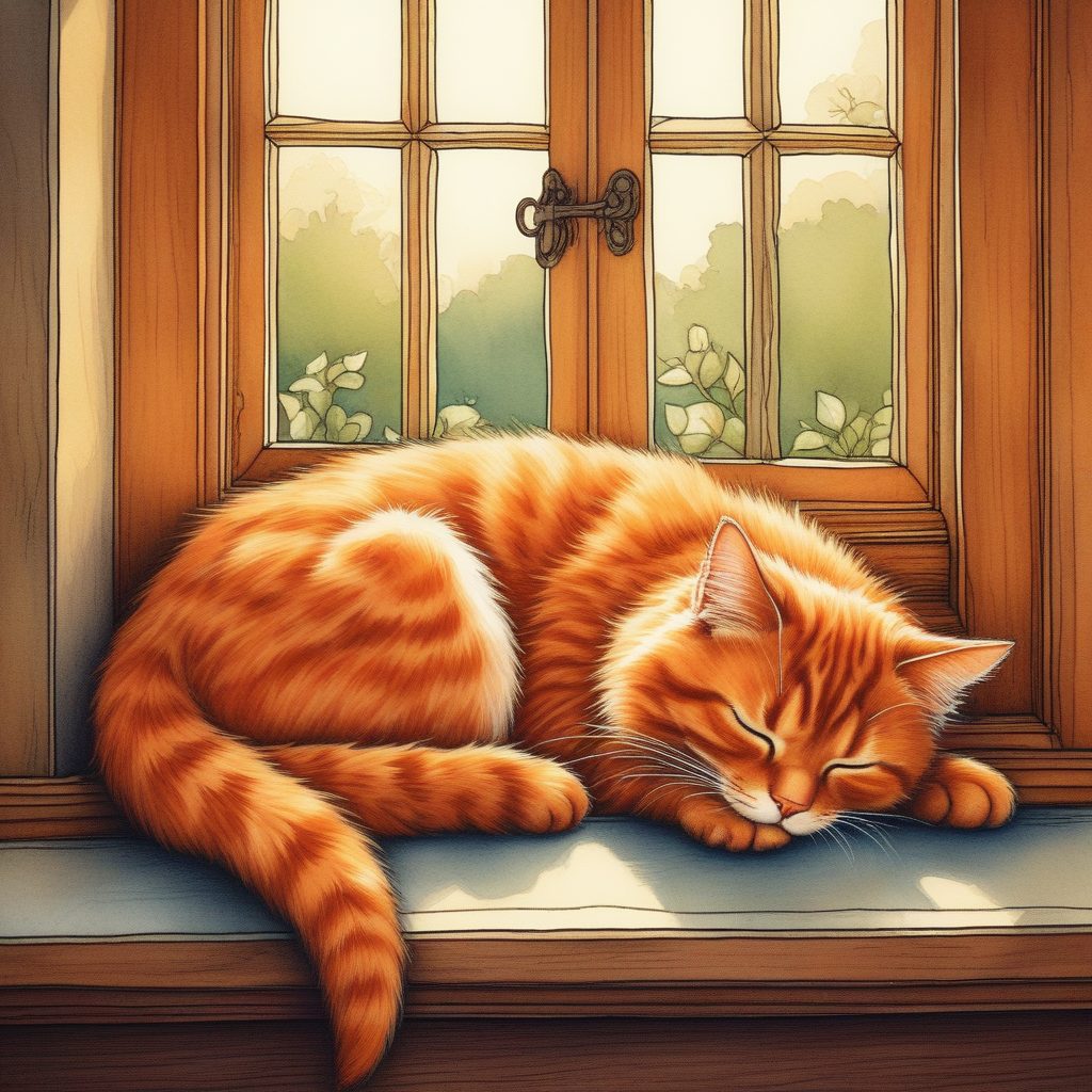 治愈系猫咪插画：温暖蜡笔风，手绘感满满，高清壁纸适配！