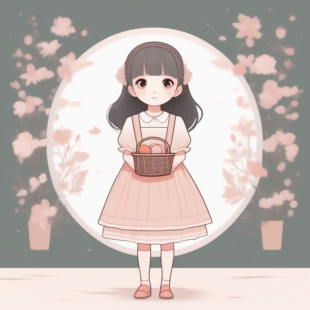 治愈系奶油色Q版女孩插画:Cottagecore风极简纯色背景立绘教程