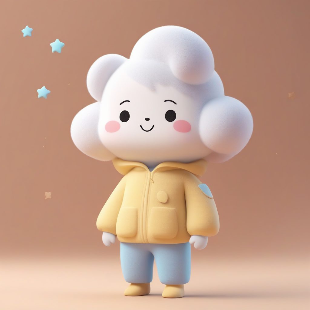 治愈系Q版:C4D高精度渲染的云朵睡衣盲盒手办AI提示词