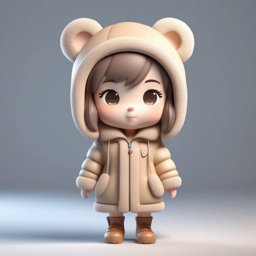 治愈系Q版冬装!穿羊羔绒外套的可爱女孩AI绘画提示词大全