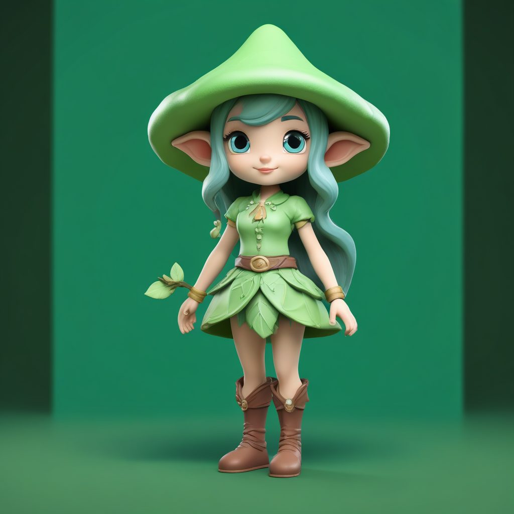 治愈系Q版森林精灵：粘土材质盲盒手办AI绘画完整提示词