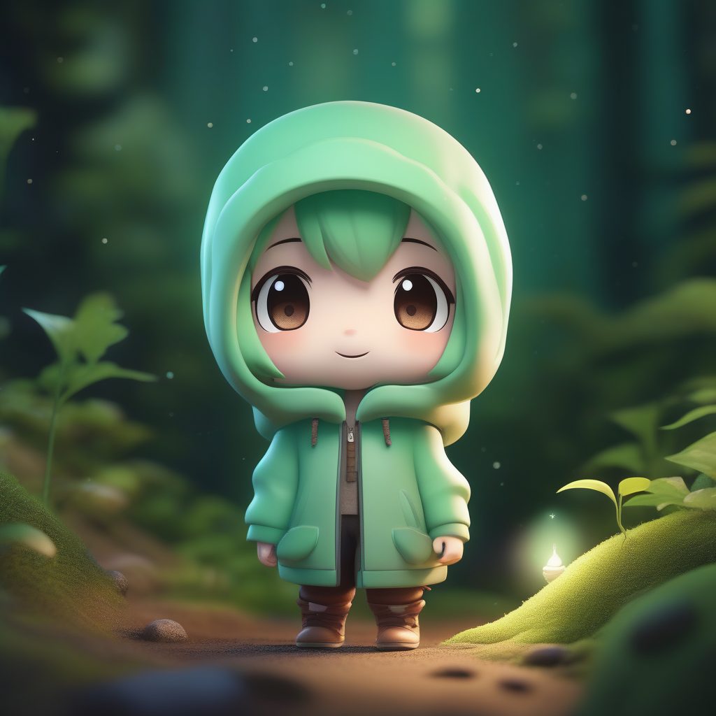 治愈系Q版森林精灵全身插画:掌握纯色背景与柔光细节技巧