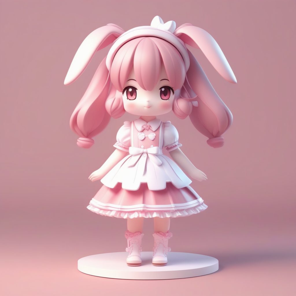 【治愈系Q版】甜美粉色洛丽塔兔耳娘AI绘画提示词与渲染技巧分享