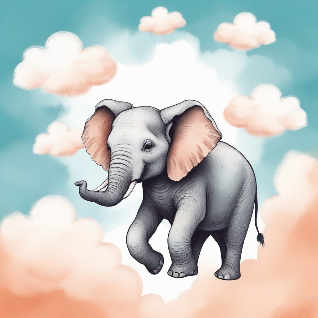 ☁️治愈系日记本！软萌云朵小象手绘，最适合做头像！