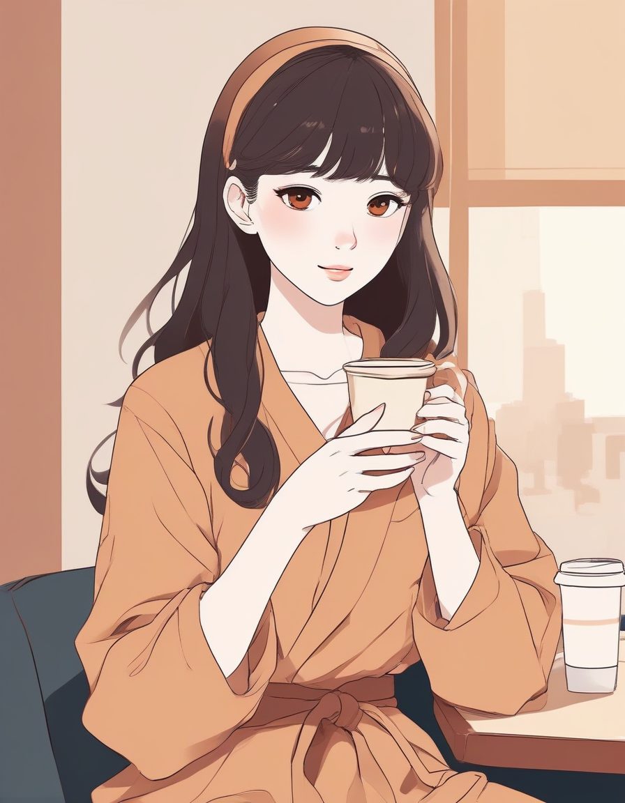 ☕治愈系日系咖啡馆少女头像!低饱和暖色调,秋冬氛围感拉满