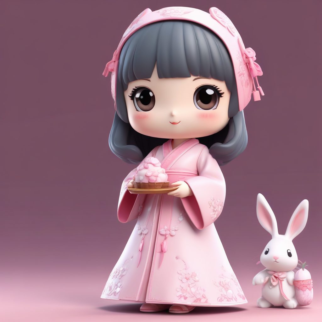 🎉治愈系少女！甜系汉元素Q版女孩黏土手办提示词，超甜美头像