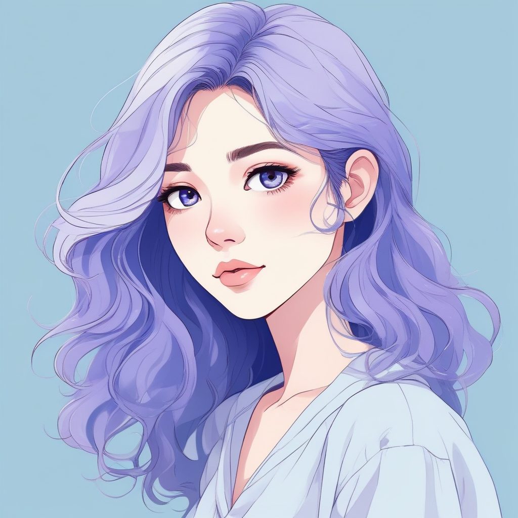 治愈系少女肖像生成公式！梦幻薰衣草配色，解锁极简线条插画高级感🎀