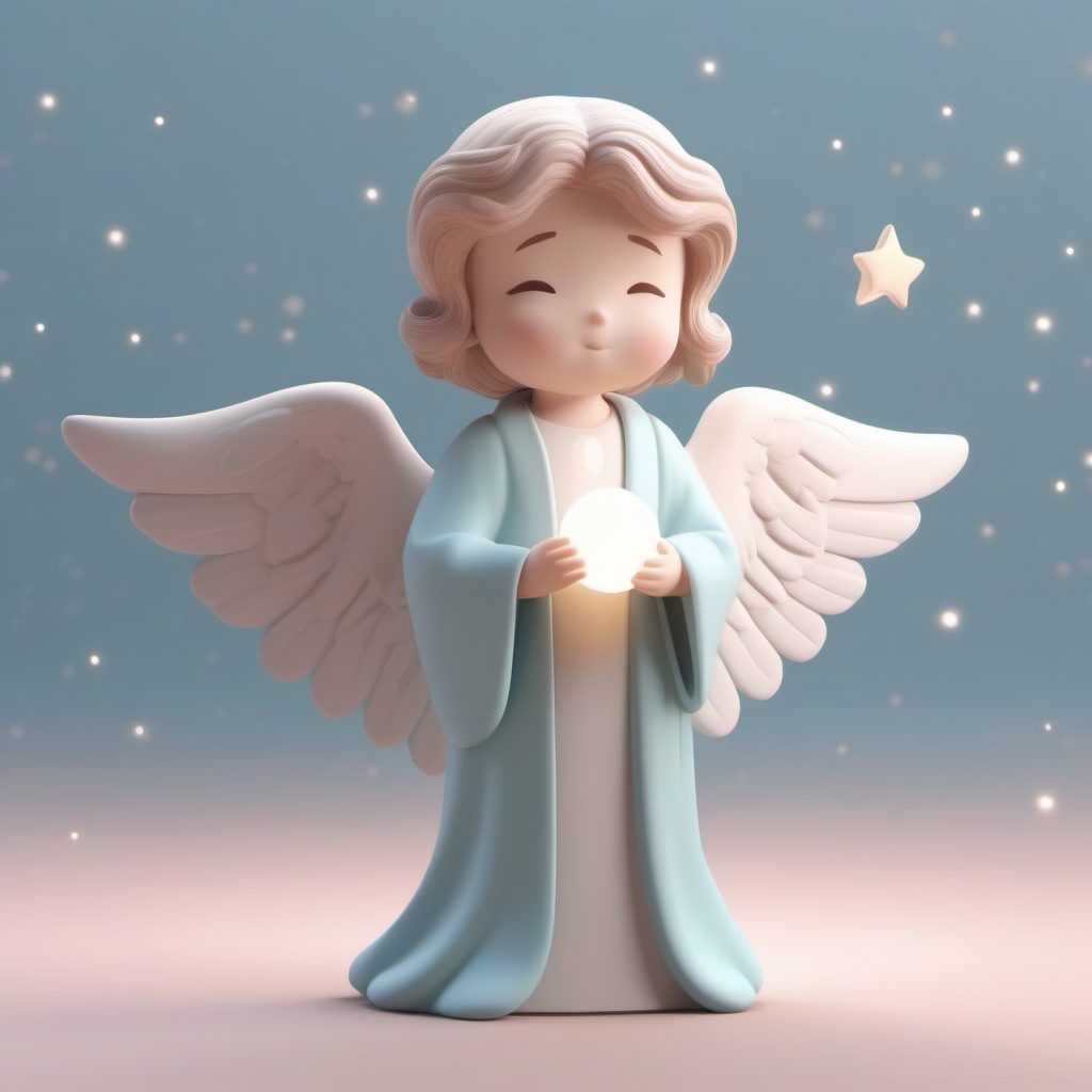 治愈系圣诞天使Q版手办：柔光光线追踪，高精度8K提示词