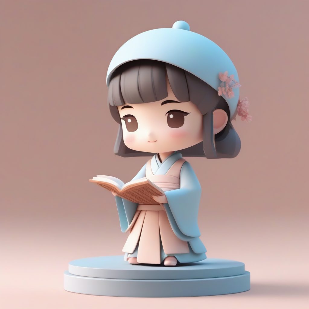 治愈系书生小姐Q版情侣：Octane渲染3D盲盒手办，柔和光照绘图技巧