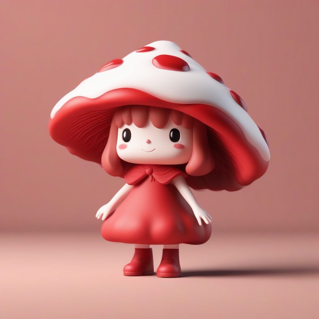 治愈系田园风Q版蘑菇插画:Pop Mart粘土盲盒高清提示词分享