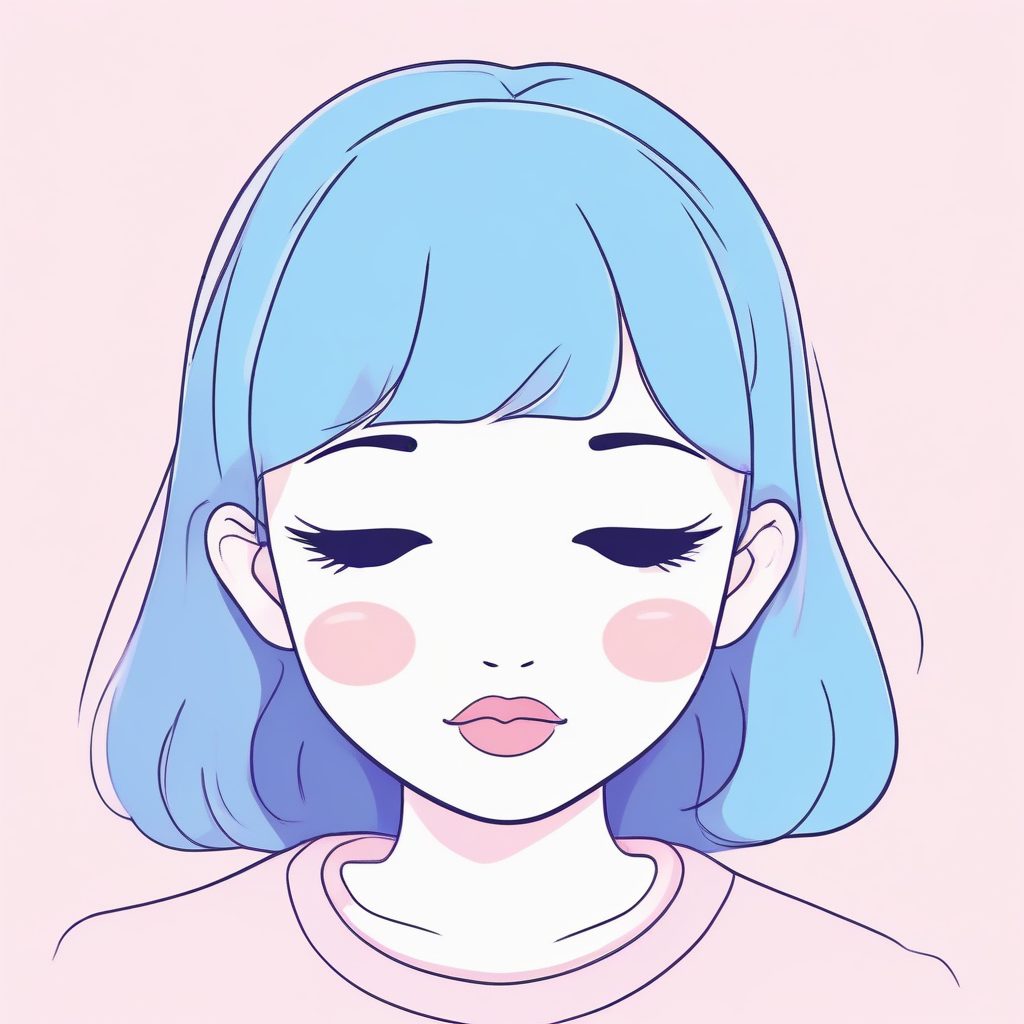 治愈系头像生成！爆款极简线稿日系少女，温柔粉紫配色，太适合做情侣头了💖