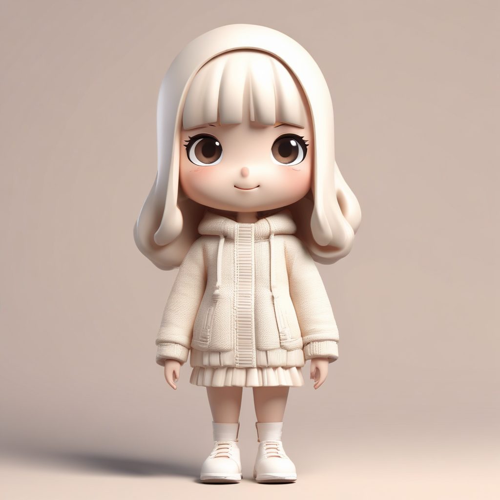 🍂治愈系头像！温柔奶油色毛衣Q版女孩🧸黏土手办全身像