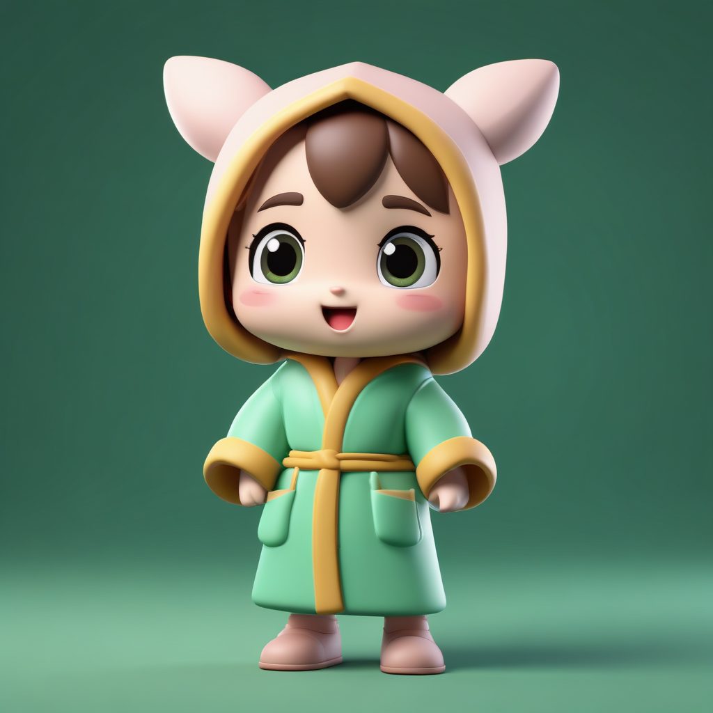 治愈系午睡：抱着枕头打哈欠的Q版人物全身图生成