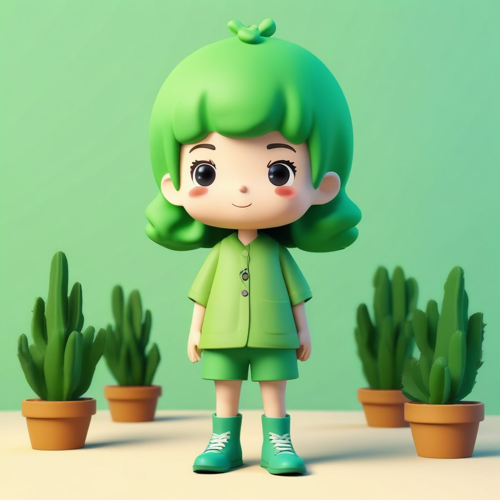 治愈系仙人掌Q版盲盒！多肉植物主题头像，绿色系高细节提示词