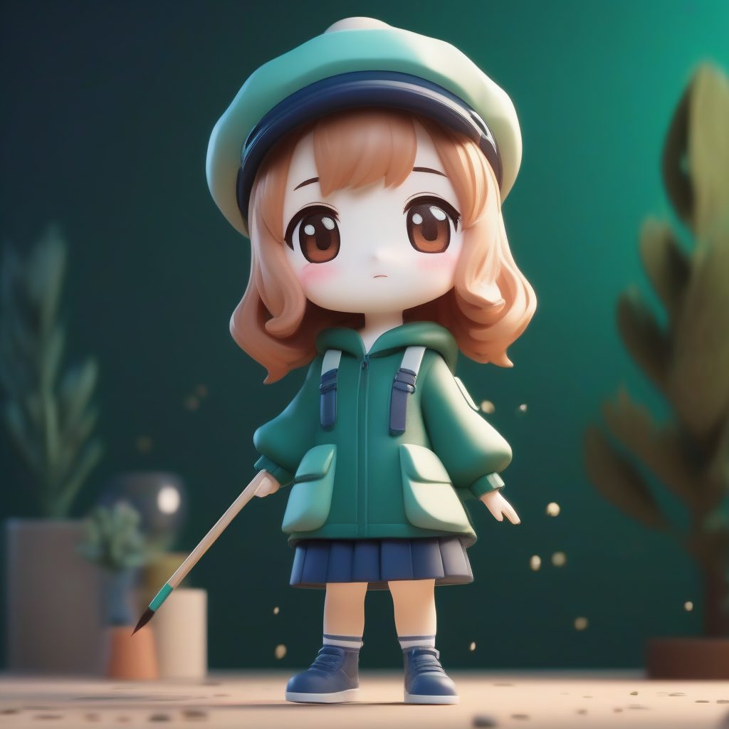 治愈系艺术社Q版画家：超详细粘土纹理3D盲盒全身图AI教程