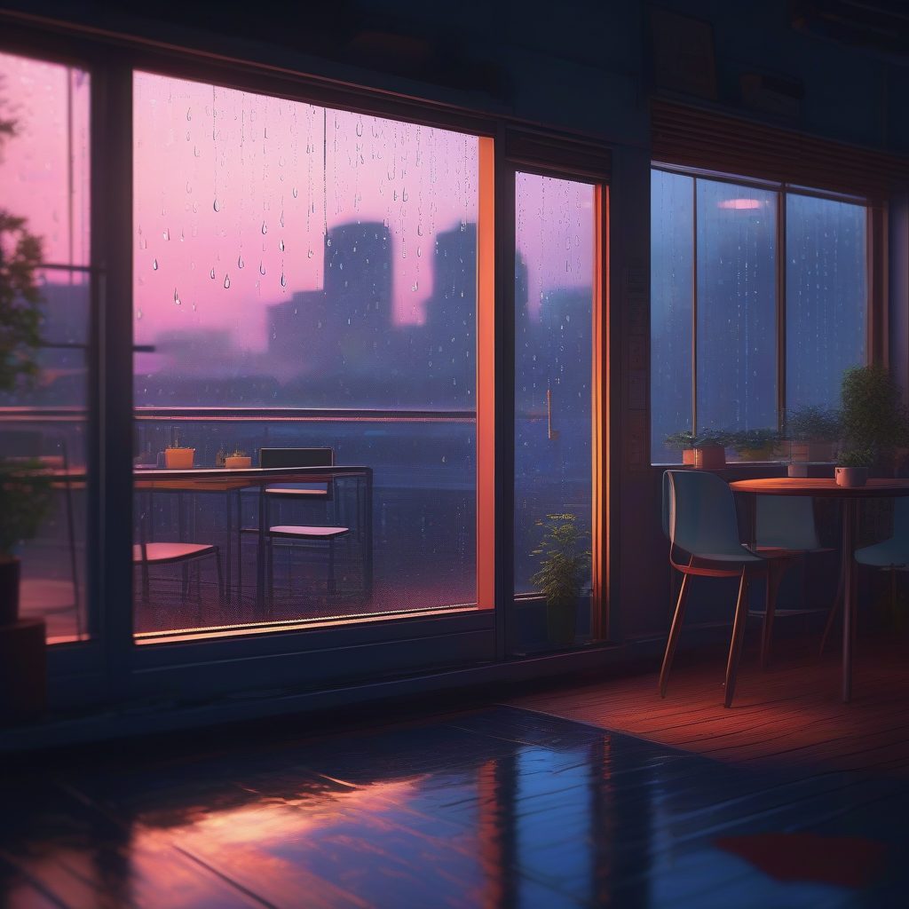 治愈系雨滴壁纸生成教程:新海诚笔下湿润的窗边风景桌面图