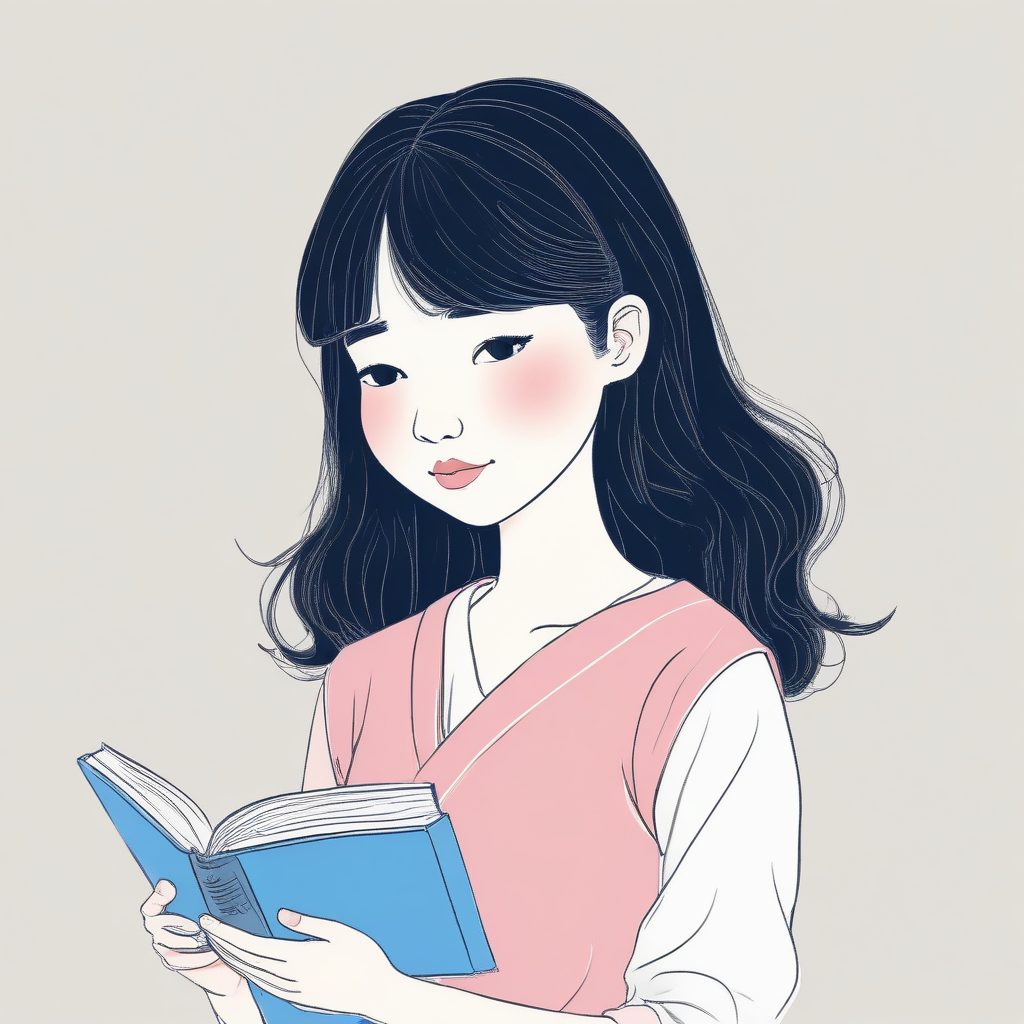 治愈系阅读:软萌日系女孩与书籍,粉蓝极简AI创作秘籍