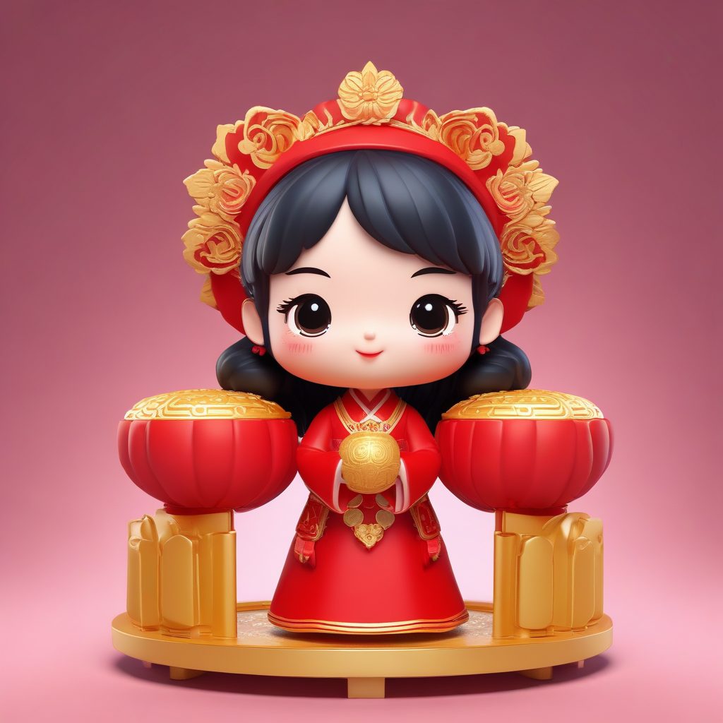 中秋月饼：手捧巨大月饼的Q版人物可爱造型生成