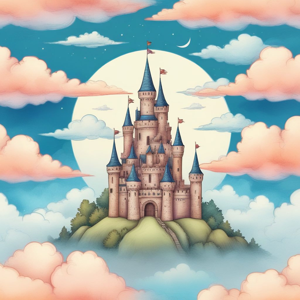 中世纪城堡：梦幻古堡水彩插画，故事书封面级壁纸，童话风天花板！