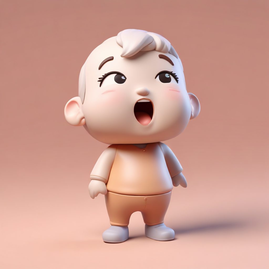 周末的慵懒:Q版小人打哈欠伸懒腰的放松表情动作AI生成