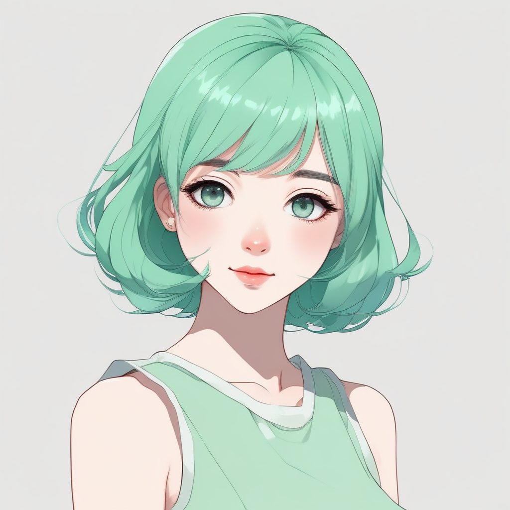 🫧 桌面壁纸必收!温柔薄荷绿极简插画,低饱和度神图生成!
