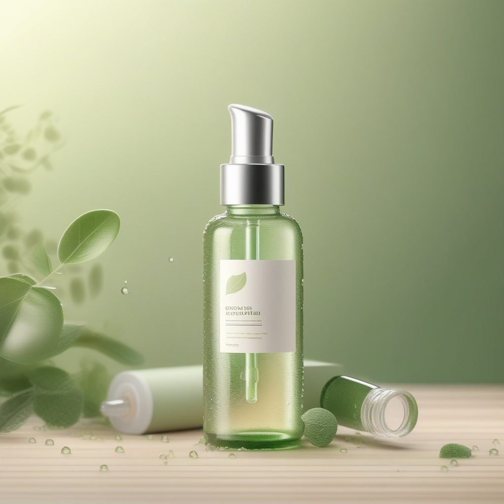 自然治愈系：有机护肤精华液产品包装设计3D渲染案例分析