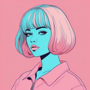 ✨ 90年代复古波普风！高饱和度马卡龙少女肖像教程