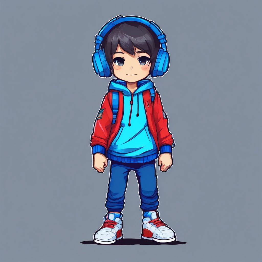 🔥AI绘画高定！赛博朋克风Q版少年，酷帅爆表！