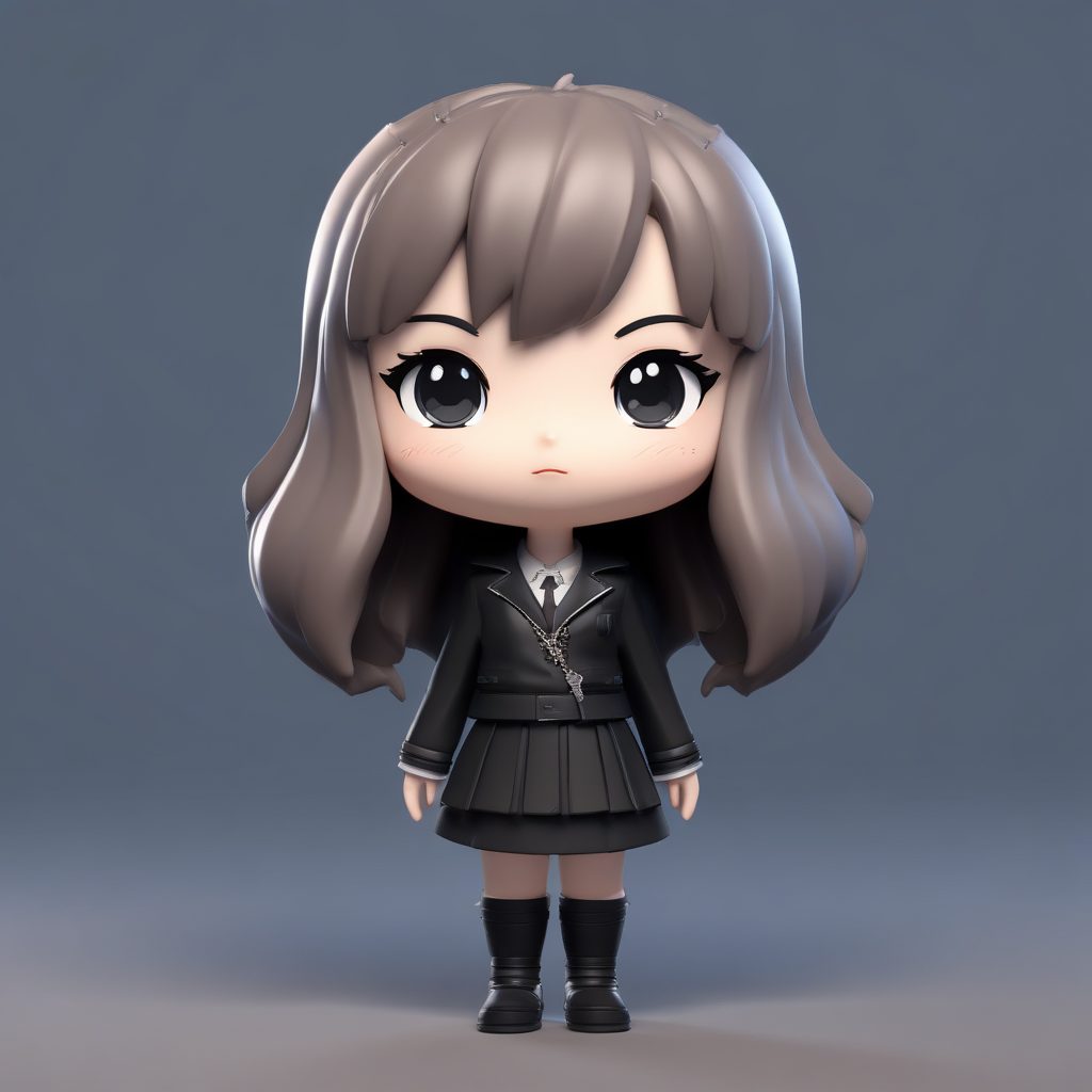 ⛓️暗黑学院风Q版：哥特系酷飒少女全身像！🖤