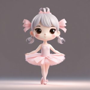 🩰 Balletcore风来袭！软糯Q版芭蕾少女提示词 | 3D粘土头像