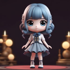 💖 爆款Q版洛丽塔全身像！盲盒风C4D粘土渲染，8K高细节✨