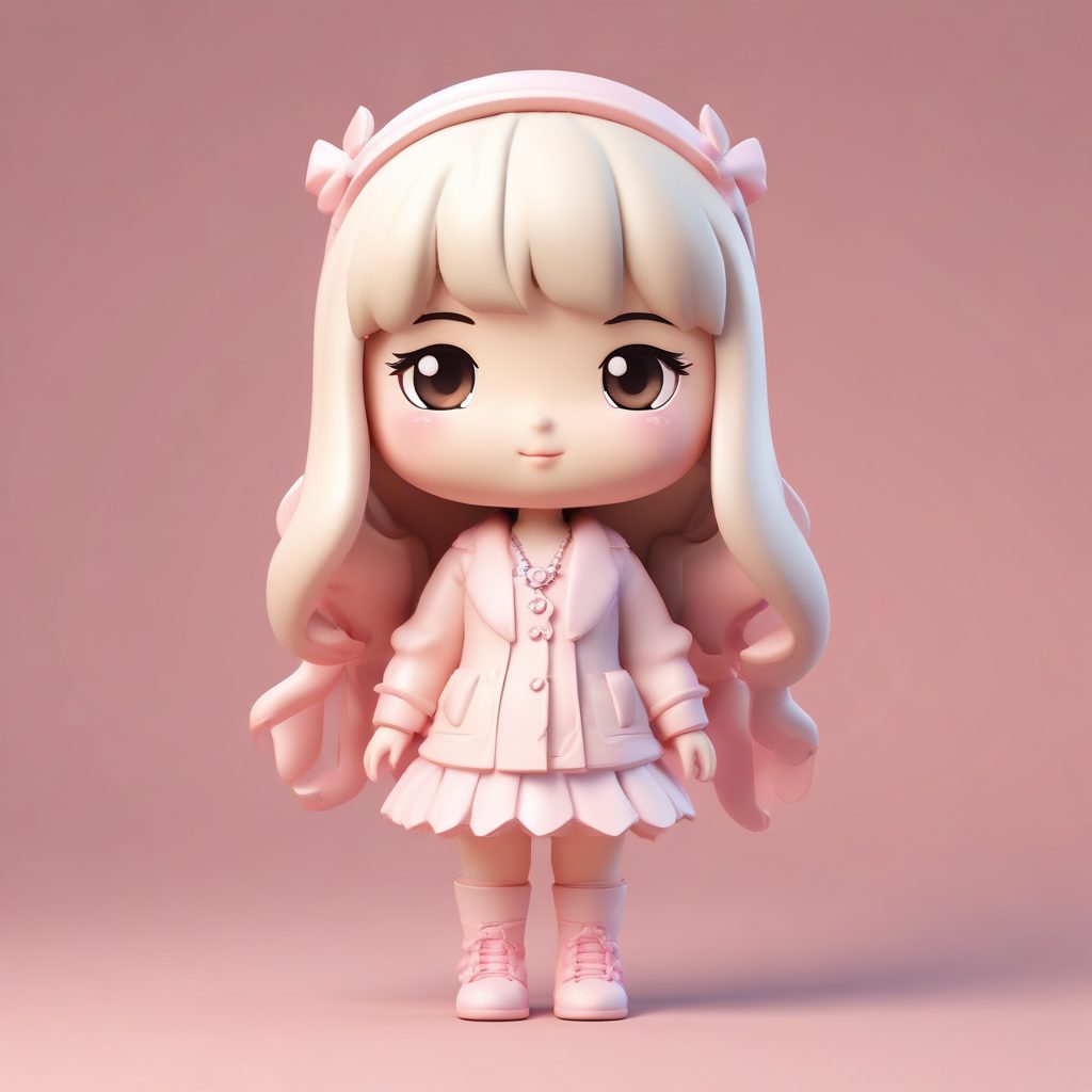 💖爆款Q版盲盒：奶油粉色时尚少女！全身站姿可做头像！