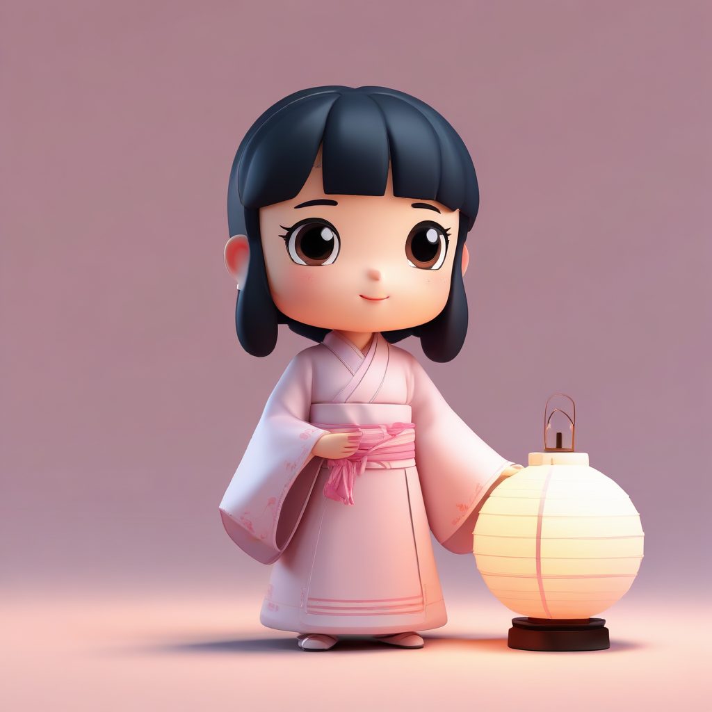 🏮爆款头像！奶油粉Q版汉服女孩,治愈系3D盲盒设计✨