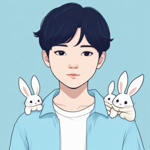 🧸抱着小兔子的治愈系少年！软萌程度100分！