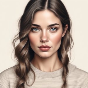 🌲北欧冷淡风女孩! 简约线条手绘插画, 高级感极简风!