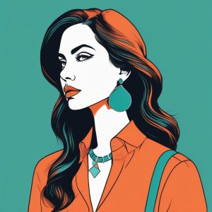 ✂️扁平化矢量风：撞色几何感时尚插画，潮酷头像必备！